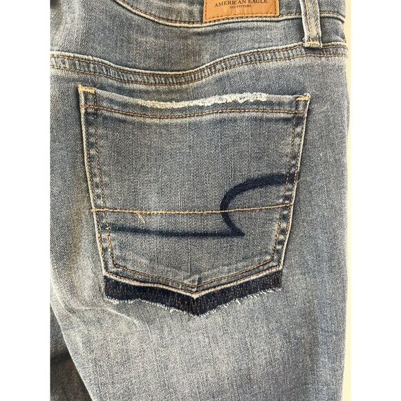 NWT AE American Eagle Hi-Rise Jegging Super Stretch X Denim Jeans 6 Distressed - Picture 5 of 5